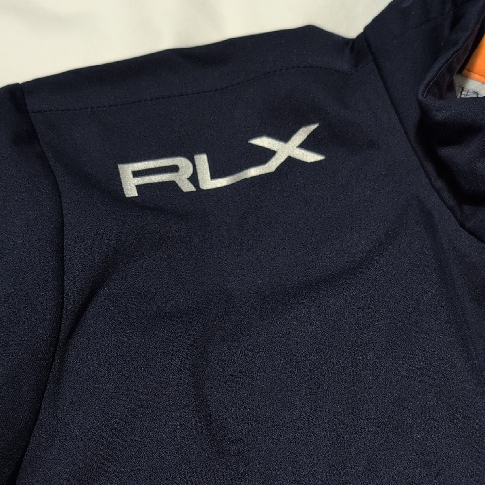 Navy and White Windbreaker with High Collar and Color-Blocked Design - Picture 5 of 16